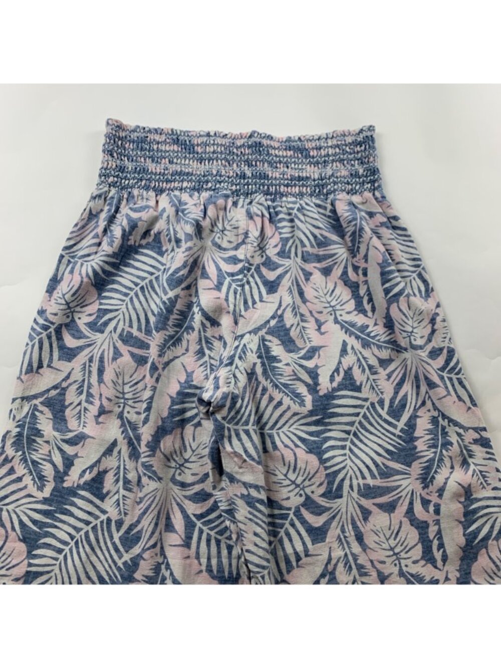 DAHUI Hawaii Linen Blend Pastel Palm Print Wide Leg Lounge Pant XL - Picture 5 of 5
